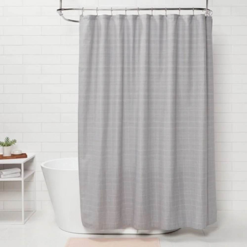 Threshold gray Plaid Shower Curtain‎